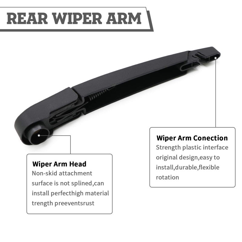 HODEE Rear Wiper Arm Blade Nut Set Replacement for Jeep Renegade 2015-2021,Fiat 500X 2016-2022,Back Windshield Wiper Assembly with Window Wiper Cap Cover Accessories,OE:68256590AA - Image 4